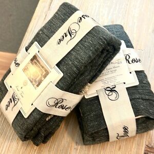 NWT,Rose Tree Luxury Quinn Peacock Poly/Linen Euro Shams,Set of 2 NIP Gray